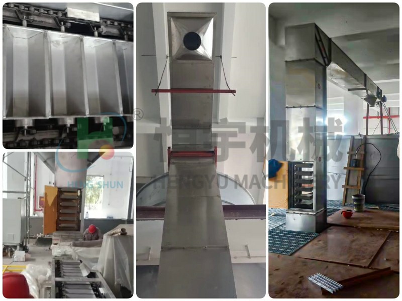 z型提升機(jī)的特點(diǎn)主要集中在，提升物料破碎率低，機(jī)身封閉環(huán)保，產(chǎn)量大，組合形式靈活，一排多點(diǎn)卸料等。該設(shè)備目前已在各行業(yè)得到應(yīng)用，耐火材料、醫(yī)藥化工、環(huán)保市政工程、食品五金等。~1